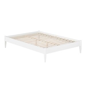 AFI Pasadena 14-in White Full Size Platform Bed Frame