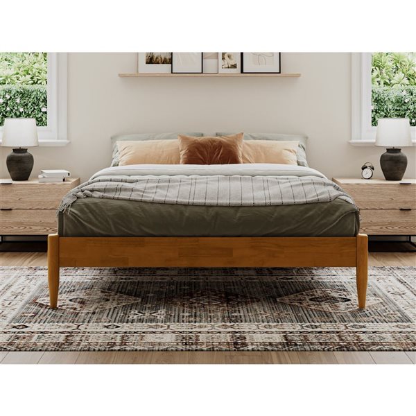 AFI Pasadena 12" Queen Low Profile Platform Bed in Light Toffee