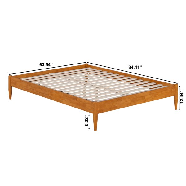 AFI Pasadena 12" Queen Low Profile Platform Bed in Light Toffee