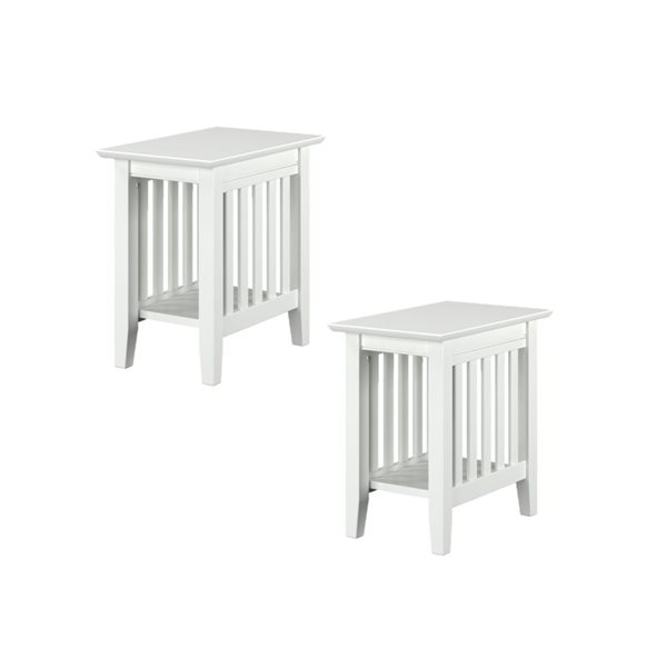 AFI Mission Set of 2 White Rectangular End Table