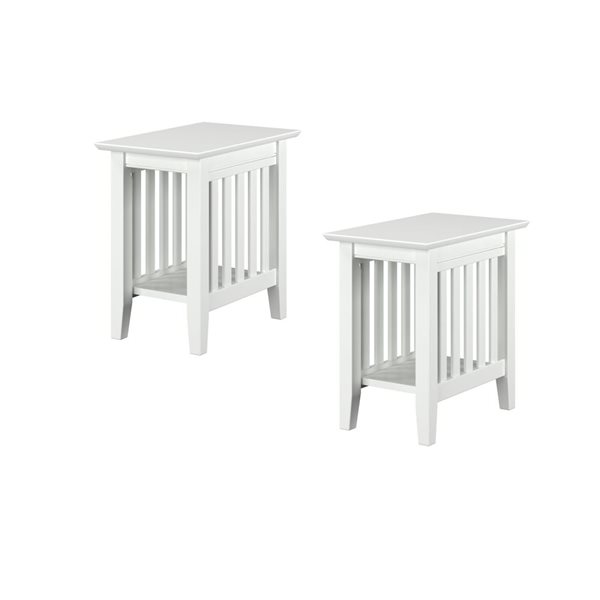 AFI Mission Set of 2 White Rectangular End Table