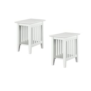 AFI Mission Set of 2 White Rectangular End Table