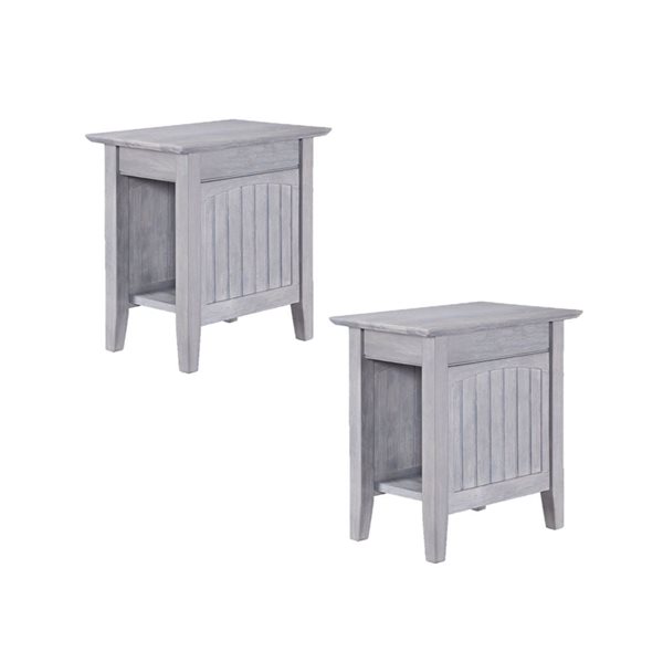 AFI Nantucket Set of 2 Driftwood Rectangular Chair Side Table