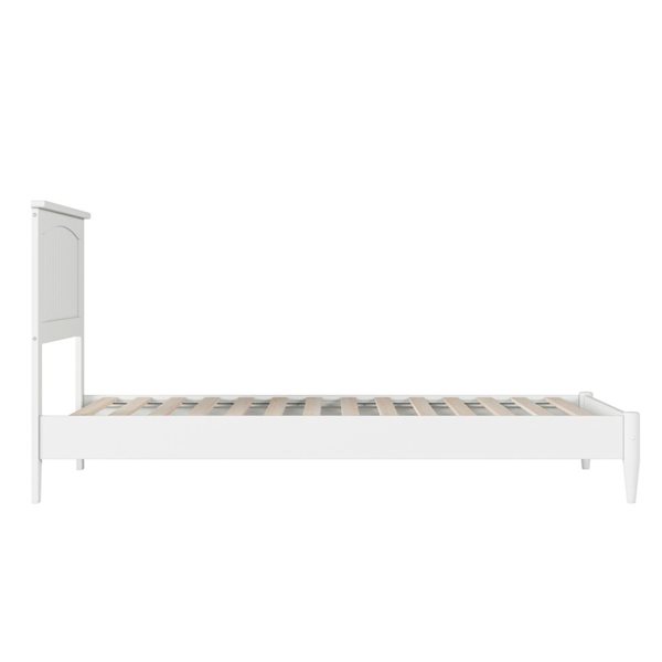 AFI Naples White Twin XL Solid Wood Low Profile Platform Bed w/Charging Station
