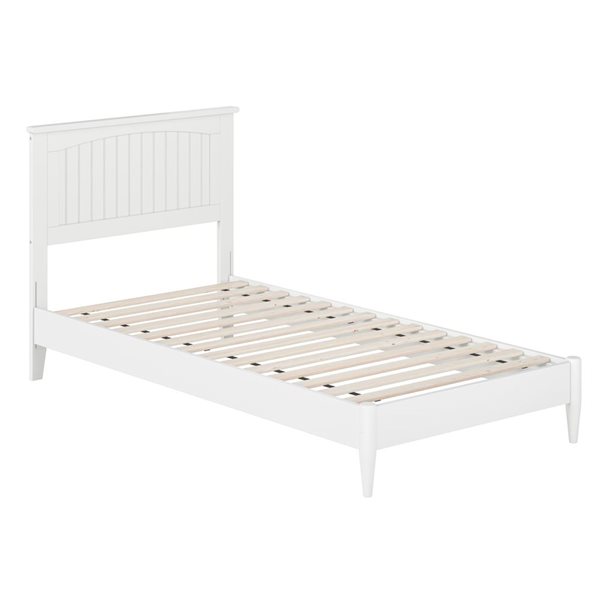 AFI Naples White Twin XL Solid Wood Low Profile Platform Bed w/Charging Station