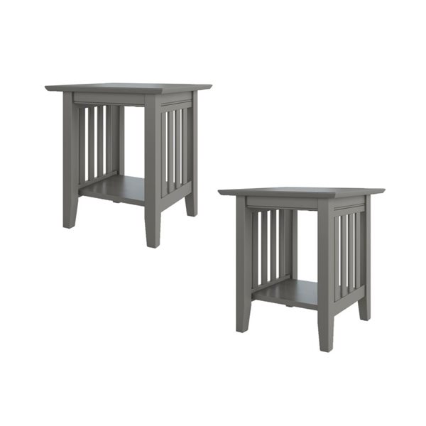 AFI Mission Set of 2 Gray Rectangular End Table