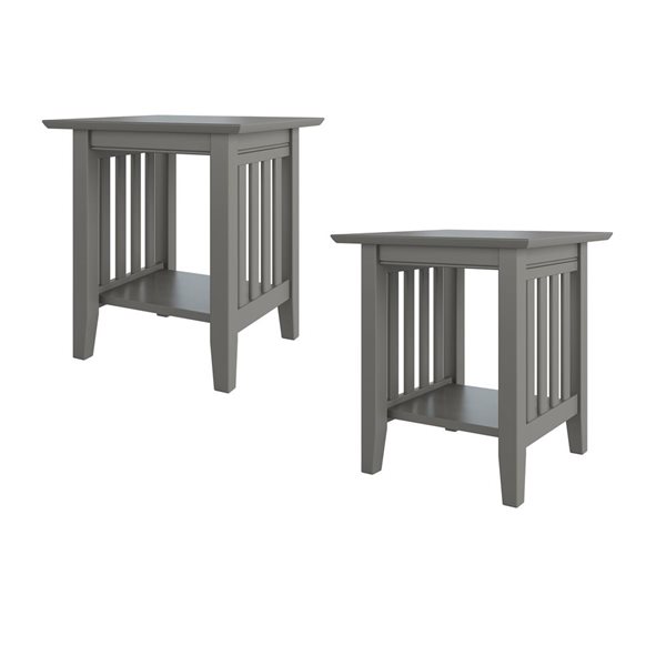 AFI Mission Set of 2 Gray Rectangular End Table