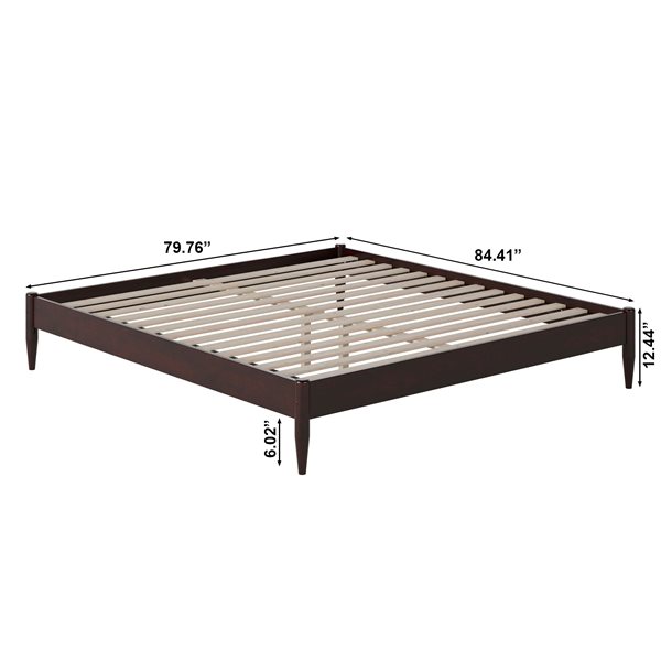 AFI Pasadena 12" King Low Profile Platform Bed in Espresso