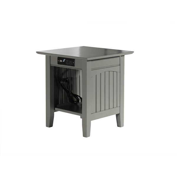 AFI Nantucket Set of 2 Gray Rectangular End Table with Built-in Charger