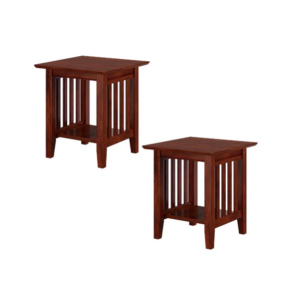 AFI Mission Set of 2 Walnut Rectangular End Table