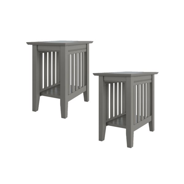 AFI Mission Set of 2 Gray Rectangular Chair Side Table