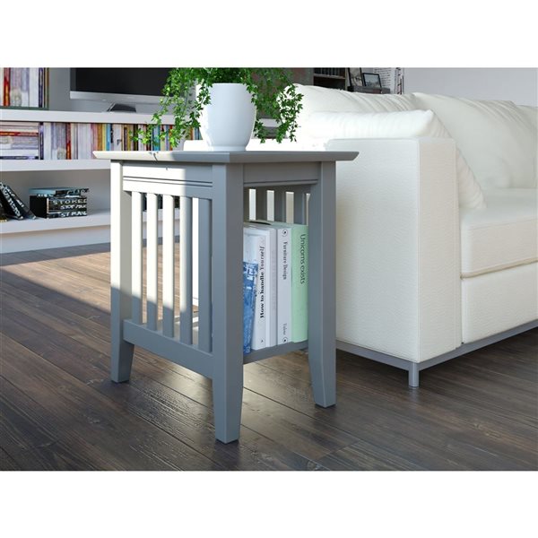 AFI Mission Set of 2 Gray Rectangular Chair Side Table