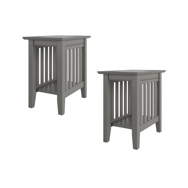 AFI Mission Set of 2 Gray Rectangular Chair Side Table