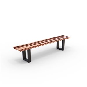 MobX 80 L x 14-in D Sheesham Bench with Black Metal U Legs