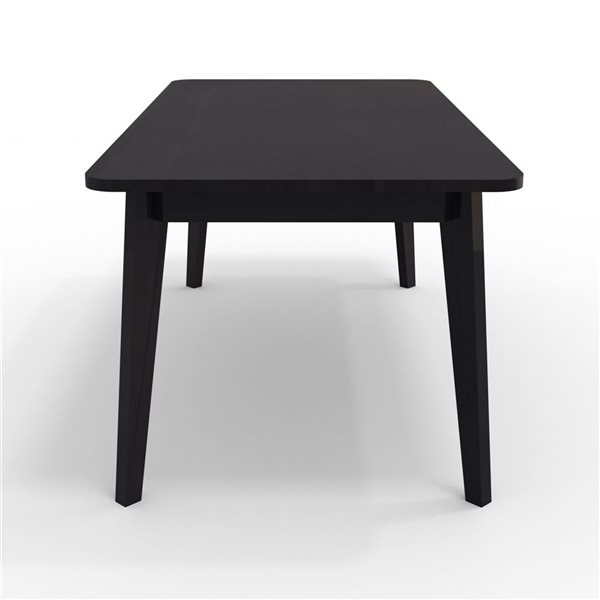 MobX 70 L x 36-in W Straight Edge Black Acacia Rectangular Dining Table - Legs Included