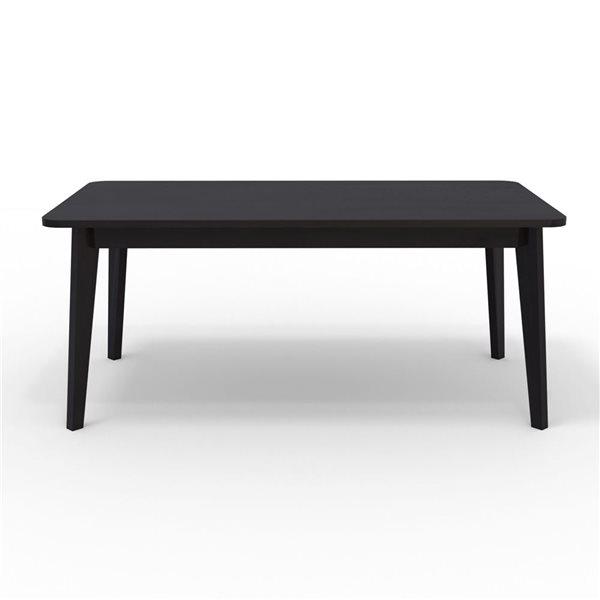 MobX 70 L x 36-in W Straight Edge Black Acacia Rectangular Dining Table - Legs Included