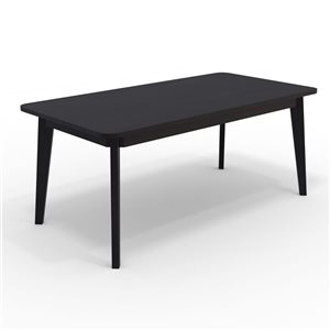 MobX 70 L x 36-in W Straight Edge Black Acacia Rectangular Dining Table - Legs Included