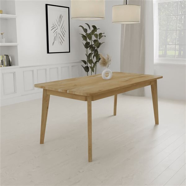 MobX 70 L x 36-in W Straight Edge Pale Acacia Rectangular Dining Table - Legs Included