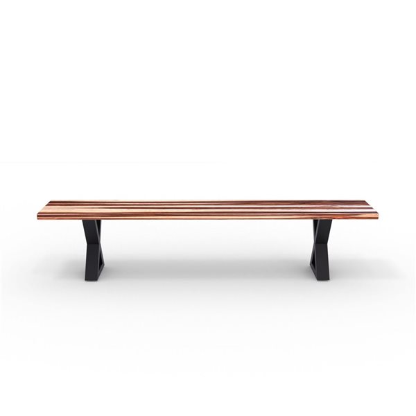 MobX 80 L x 14-in D Sheesham Bench with Black Metal X Legs