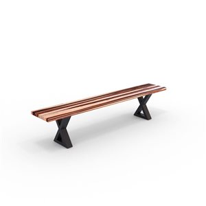 MobX 80 L x 14-in D Sheesham Bench with Black Metal X Legs