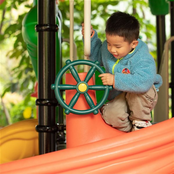 PLAYBERG Green Outdoor Plastic Playground Steering Wheel