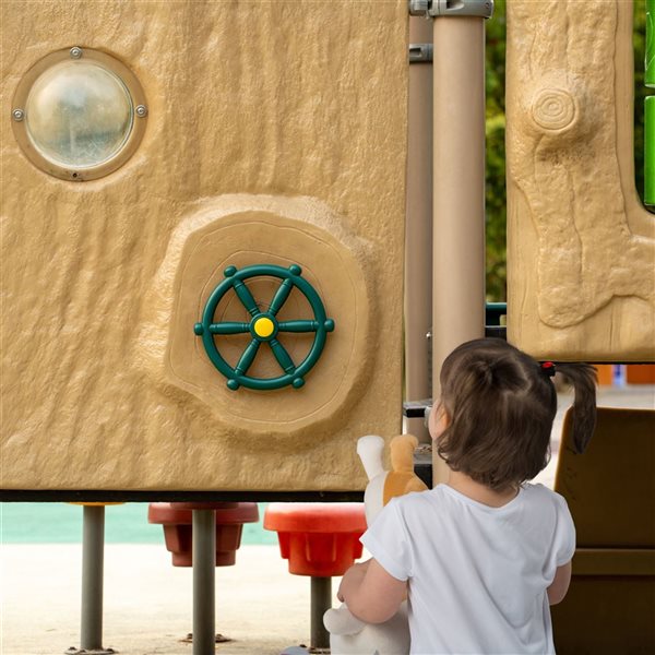 PLAYBERG Green Outdoor Plastic Playground Steering Wheel