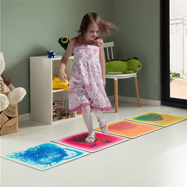 ShpilMaster Multicoloured Sensory Liquid Gel Floor Tiles - 4-Pack