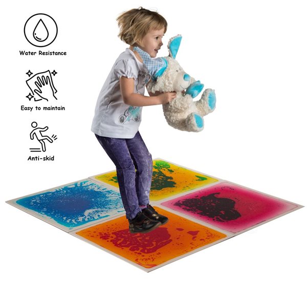 ShpilMaster Multicoloured Sensory Liquid Gel Floor Tiles - 4-Pack