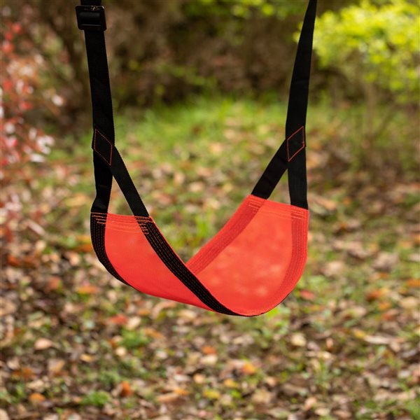 PLAYBERG Red Playground Kids Hanging Mesh Fabric Tree Swing with Adjustable Strap
