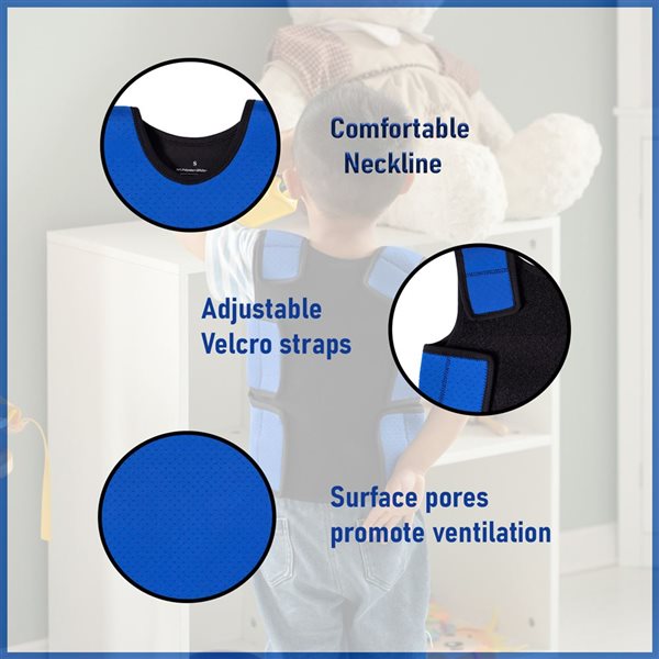 ShpilMaster Weighted Sensory Compression Vest Therapy Integartion , ADHD- Medium - Blue