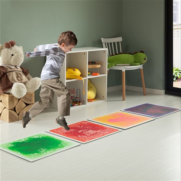 ShpilMaster Multicoloured Sensory Liquid Gel Floor Tiles - 4-Pack