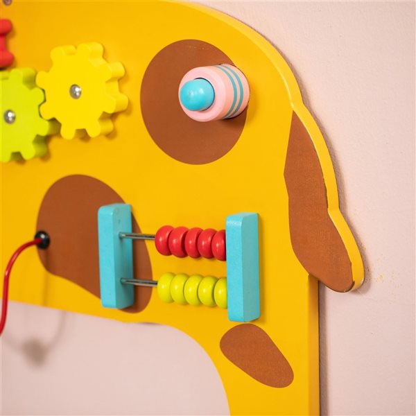 ShpilMaster Wooden Sensory Giraffe Shaped Toddler Wall Game