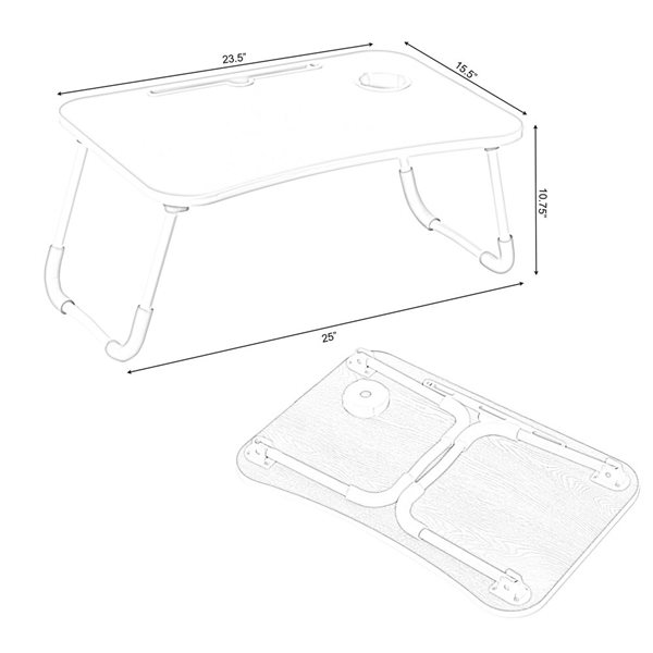 Basicwise Green Bed Tray Laptop Foldable Table