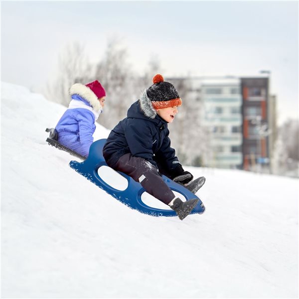 ShpilMaster Set of 2 Blue Hard Plastic Two Rider Kid Snow Sleigh