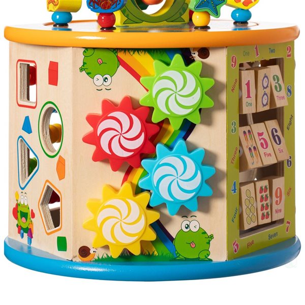 ShpilMaster 8 in 1 Colorful Wooden Kids Baby Activity Play Cube