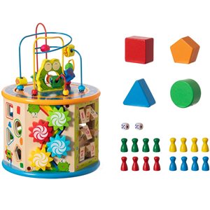 ShpilMaster 8 in 1 Colorful Wooden Kids Baby Activity Play Cube