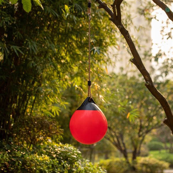 PLAYBERG Red Outdoor Inflatable Heavy Duty Rubber Hanging Ball Swing