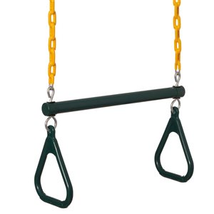 PLAYBERG Yellow and Green Playground Kids Hanging Trapeze Bar