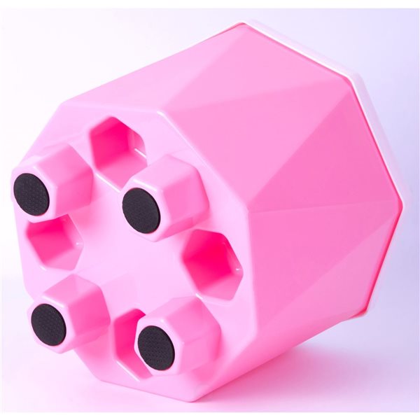 Basicwise Pink Plastic 2 in 1 Storage Step Stool