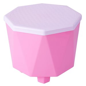 Basicwise Pink Plastic 2 in 1 Storage Step Stool