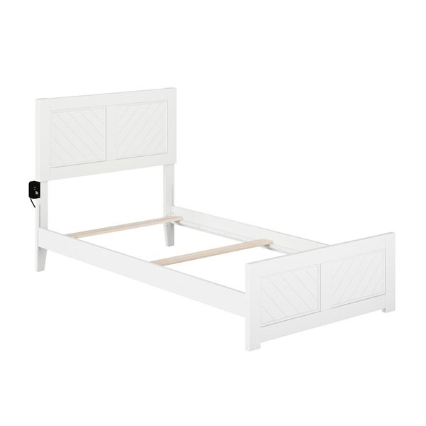 AFI Canyon White Twin Traditional Foundation Bed Frame with Matching ...