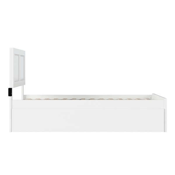 AFI Canyon White Twin Platform Bed with Matching Headboard/Footboard and Twin Trundle