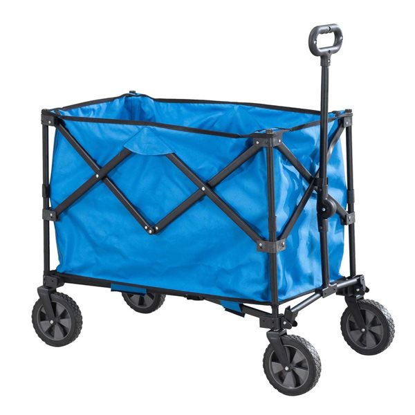 Sunjoy Odell Blue Collapsible Folding Wagon Cart with Wheels