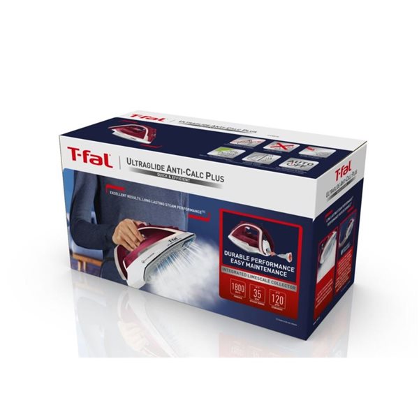 T-fal New UltraGlide Plus Calc-collector 1800W Iron - Red