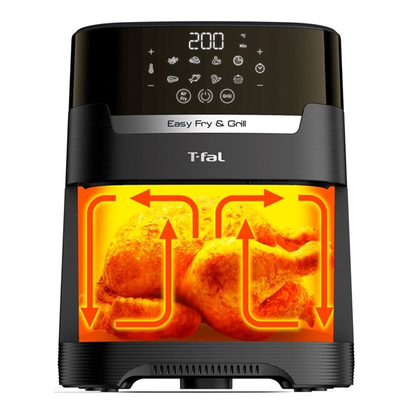 T-fal Easy Fry 8-in-1 XL Digital Air Fryer and Grill, Black