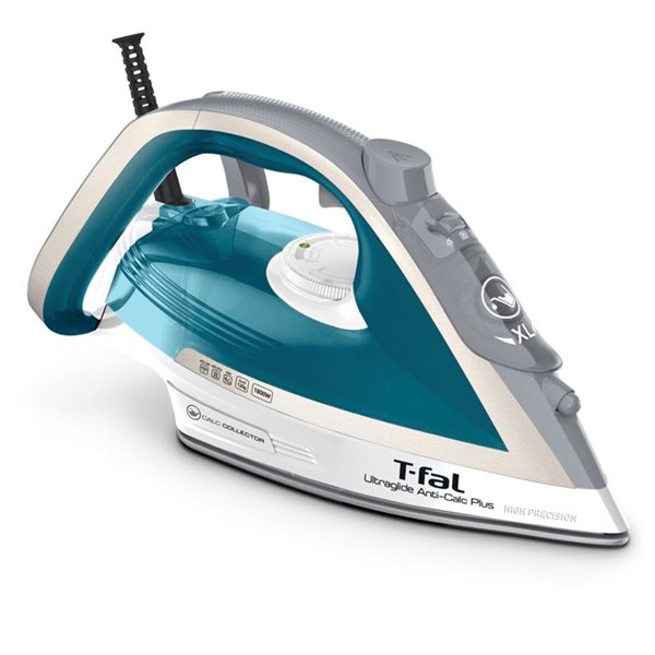 Fer à repasser à vapeur Ultraglide anti-calcaire Plus 1800 W de T-fal, bleu