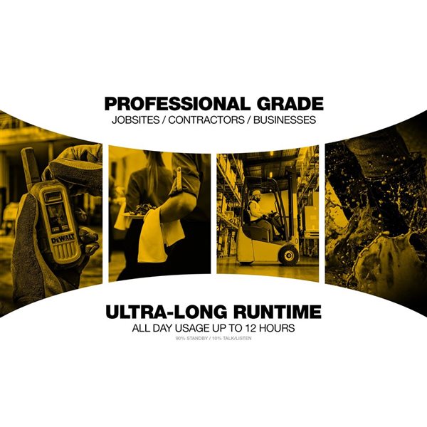 Heavy Duty Two-Way Radio by DeWALT - DXFRS800 - Yellow - 2/Pack