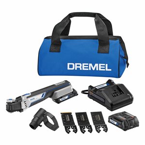 Ensemble d'outils oscillants compacts sans fil Dremel Multi-Max MM20V avec 1 batterie