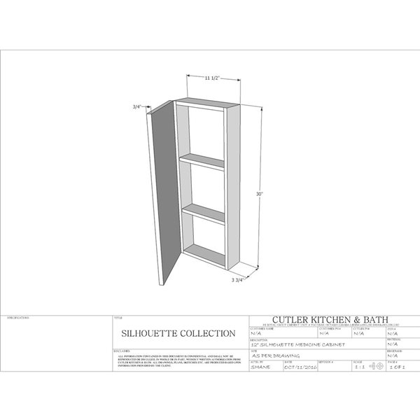 Cutler Kitchen & Bath Silhouette 30-in H x 11.5-in W White Chocolate 2-Shelves Medecine Cabinet