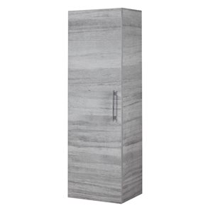 Armoire à linge Soho Silhouette 1 porte et 3 tablettes, gris